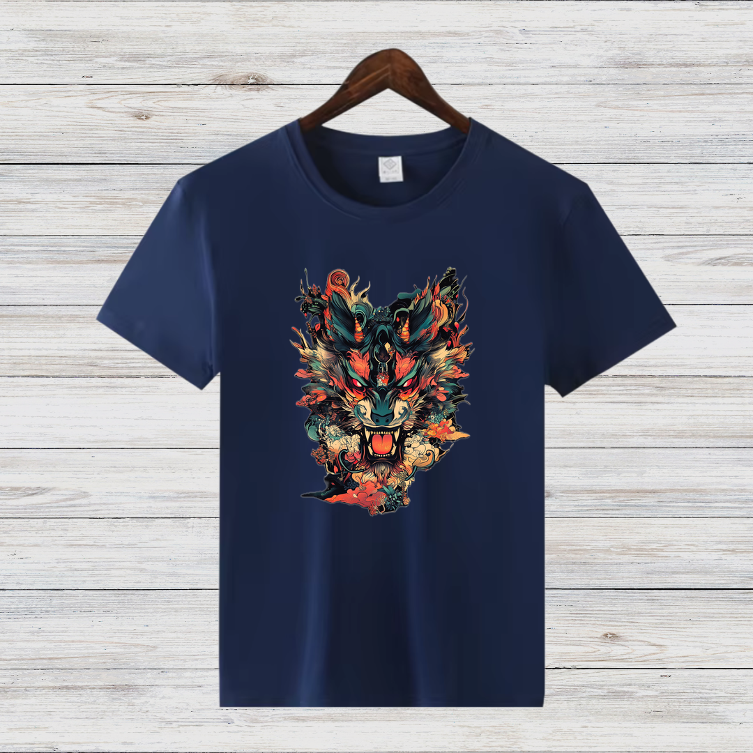 Mystischer Wolf | Stylisches Wintershirt | Kunstvolles Tiermotiv | Statement Shirt für kalte Tage