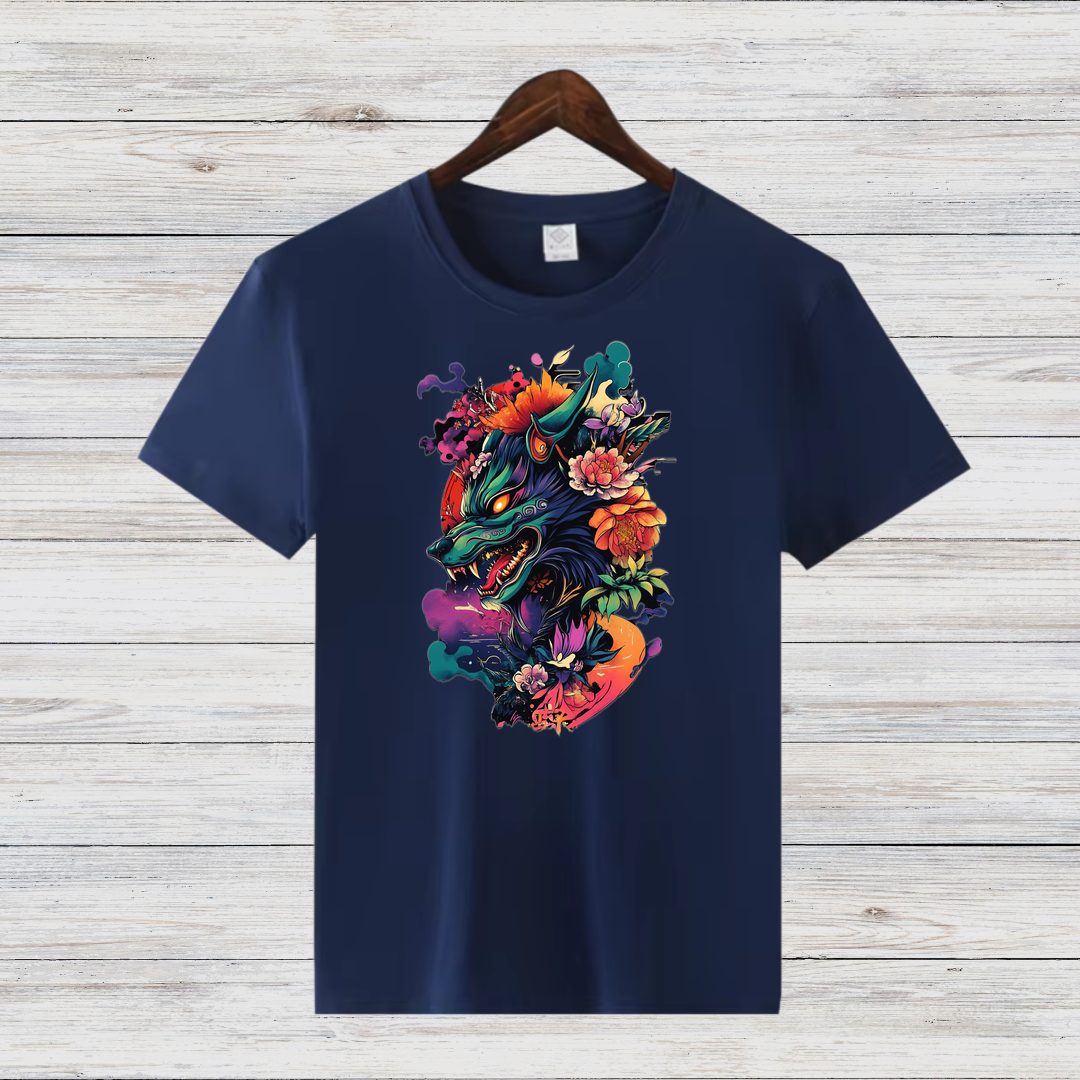 Mystischer Wolf | Kunstvolles Wintershirt | Stilvolles Statement-Shirt | Geschenk für Tierliebhaber