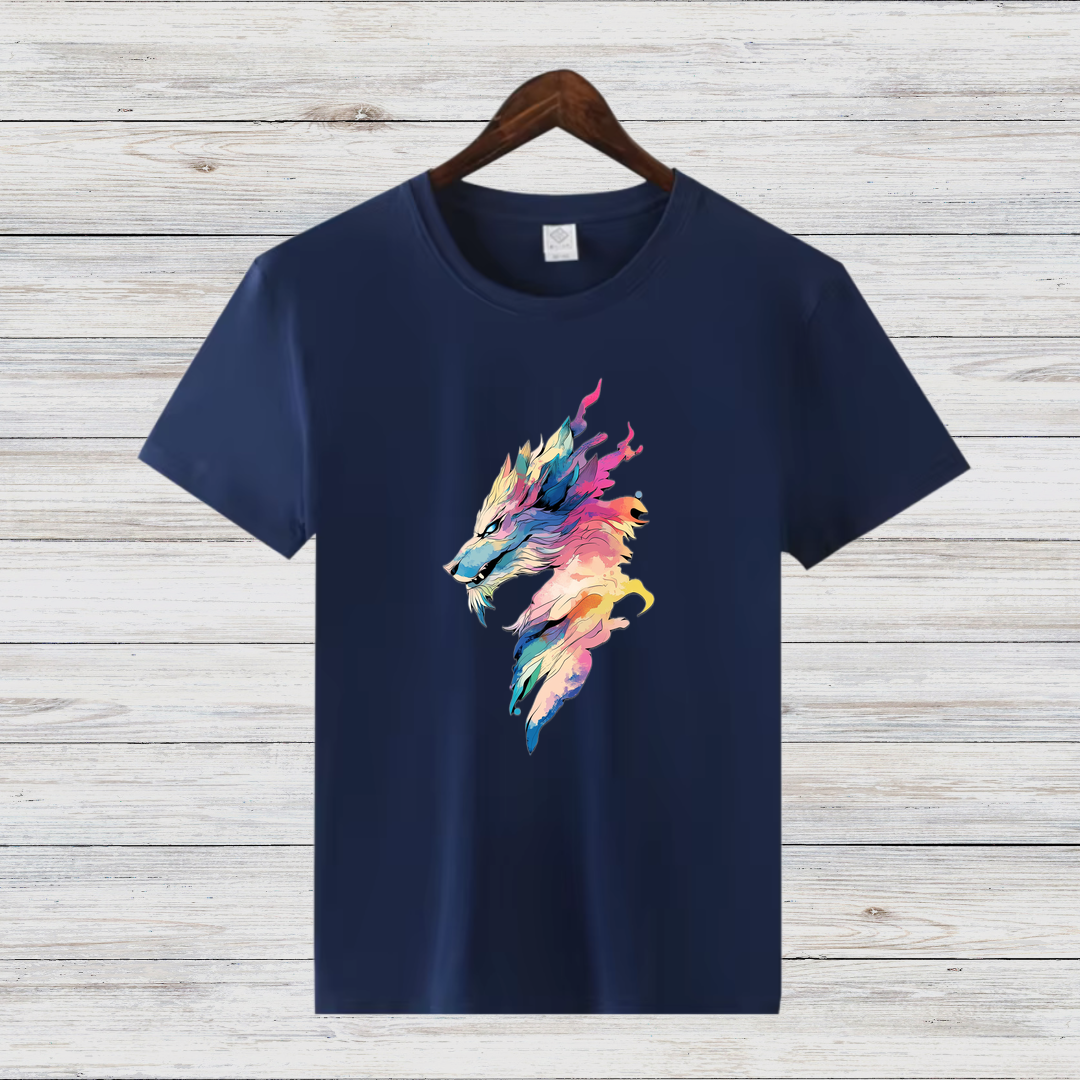 Mystischer Wolf | Künstlerisches T-Shirt | Winter Fashion | Statement Shirt für Tierliebhaber