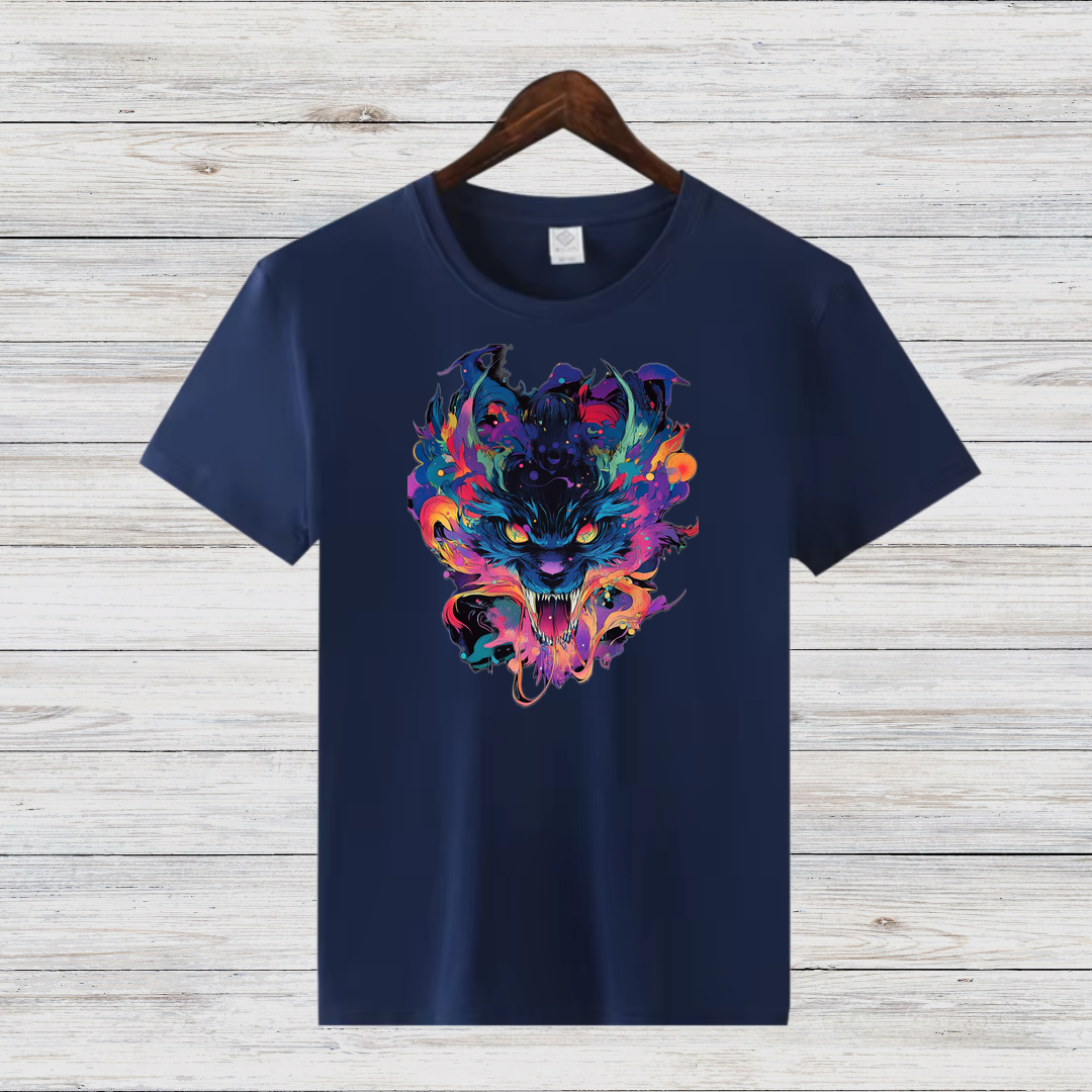 Mystischer Wolf | Künstlerisches T-Shirt | Wildes Design für Tierliebhaber | Cooles Statement Shirt für Männer