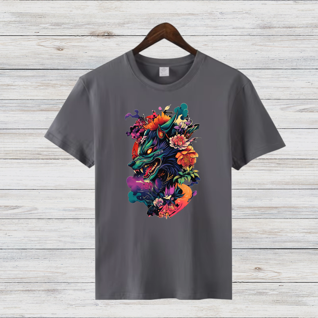Mystischer Wolf | Kunstvolles Wintershirt | Stilvolles Statement-Shirt | Geschenk für Tierliebhaber