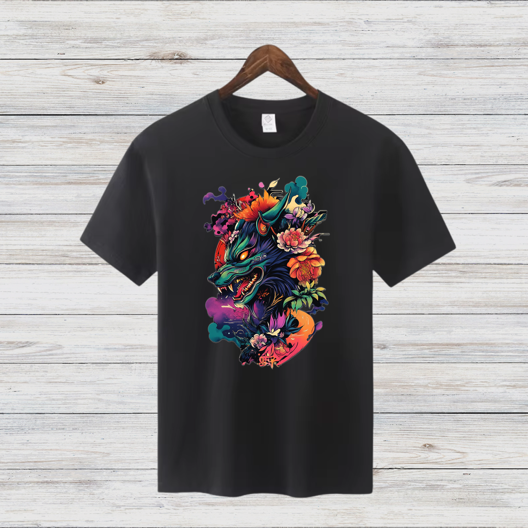 Mystischer Wolf | Kunstvolles Wintershirt | Stilvolles Statement-Shirt | Geschenk für Tierliebhaber