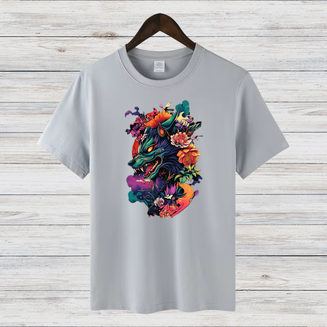 Mystischer Wolf | Kunstvolles Wintershirt | Stilvolles Statement-Shirt | Geschenk für Tierliebhaber