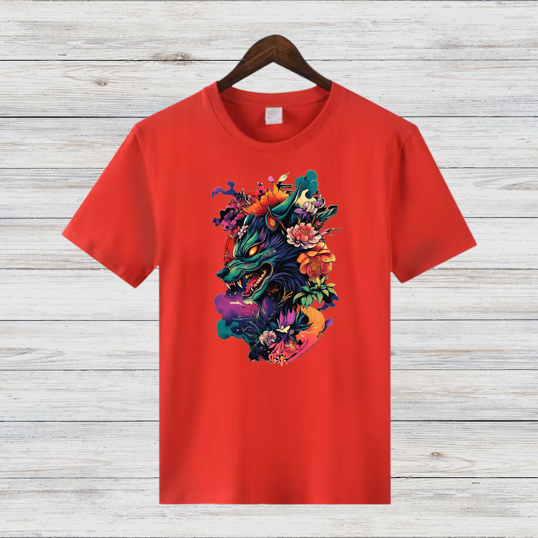 Mystischer Wolf | Kunstvolles Wintershirt | Stilvolles Statement-Shirt | Geschenk für Tierliebhaber