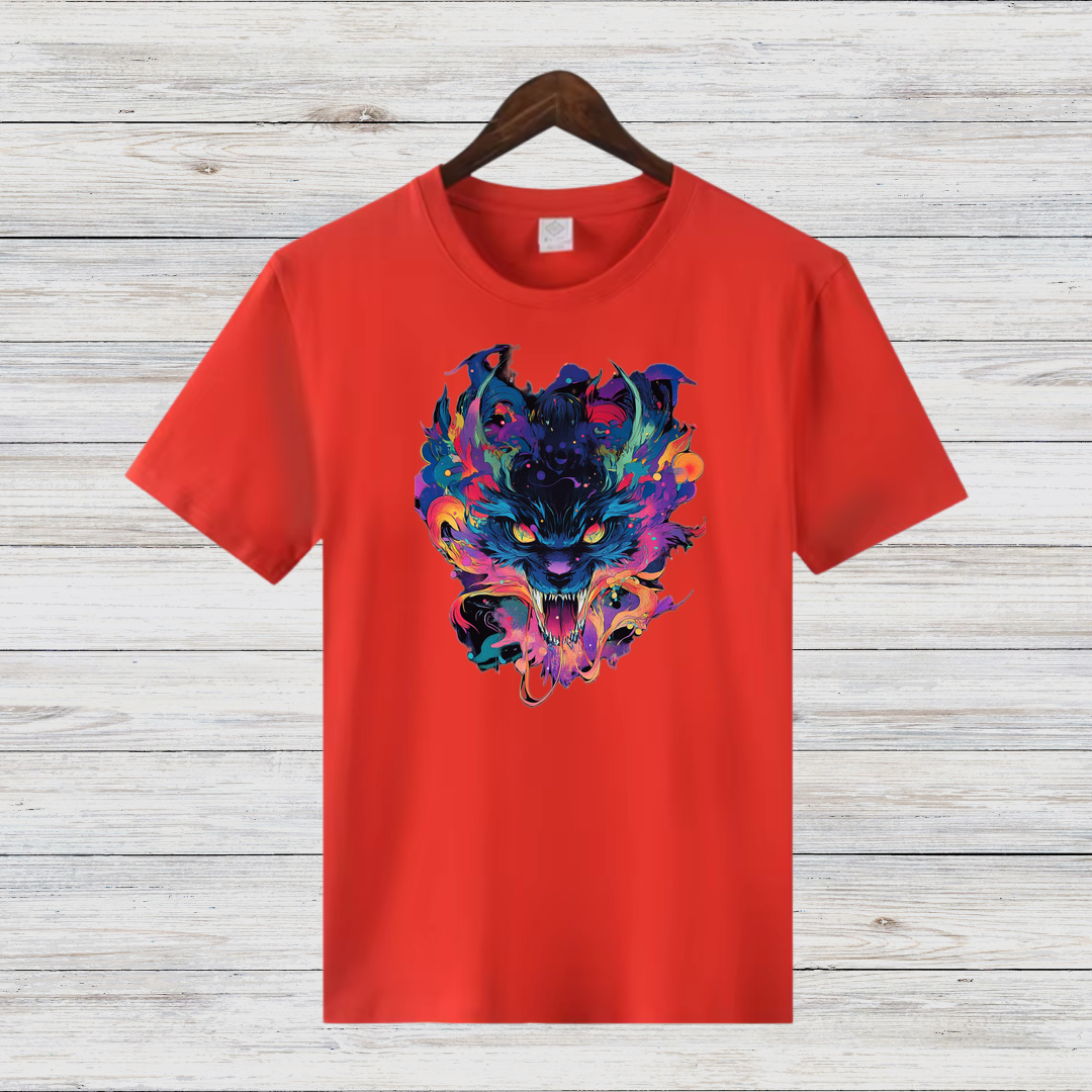 Mystischer Wolf | Künstlerisches T-Shirt | Wildes Design für Tierliebhaber | Cooles Statement Shirt für Männer