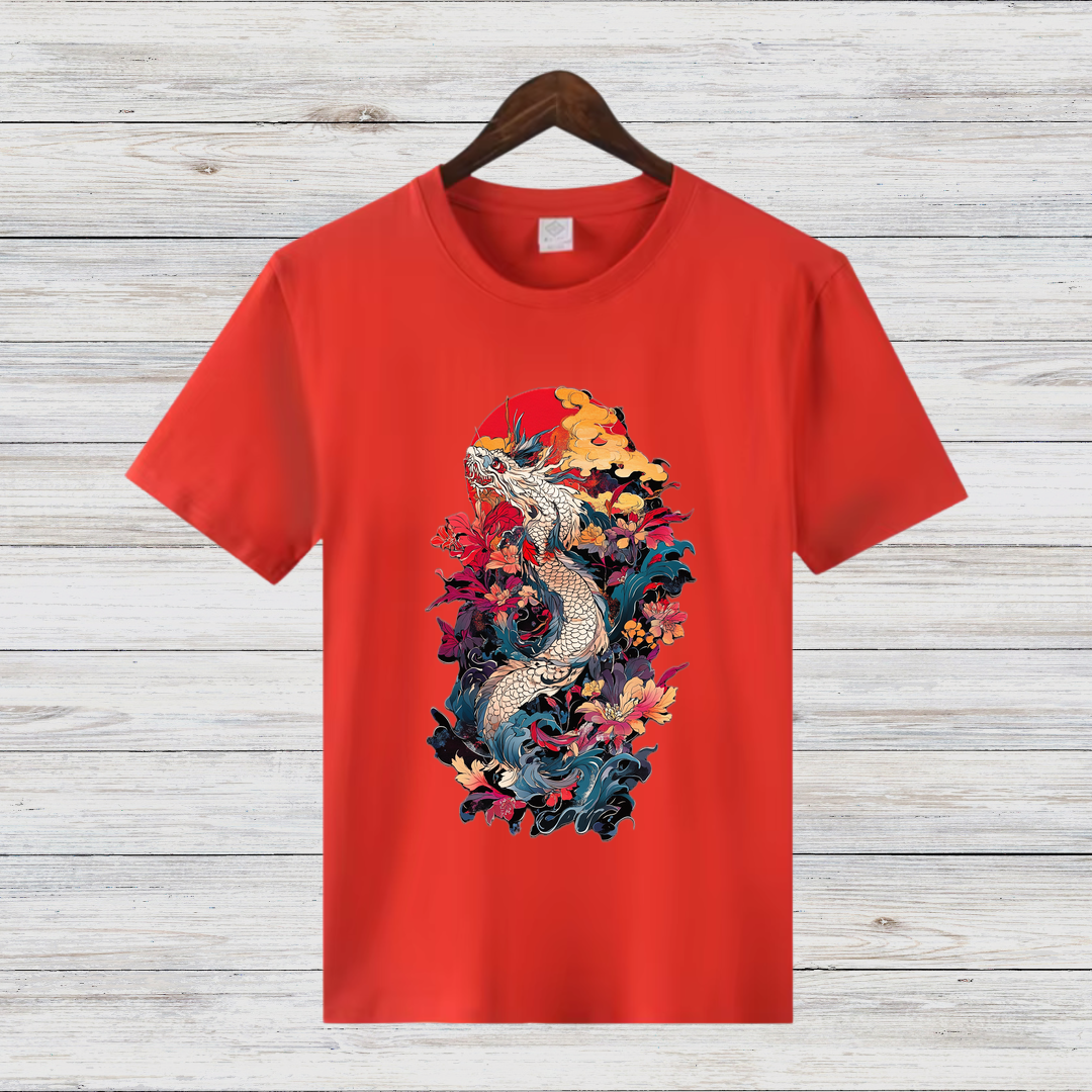 Mystischer Drache | Japanisches Kunst T-Shirt | Asiatisches Design Shirt | Cooles Statement Shirt für Winter | Streetwear für Männer