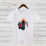Japan Tempel Shirt | Asiatische Kunst T-Shirt | Japanisches Design für Winter-Looks | Baumwollshirt für Männer
