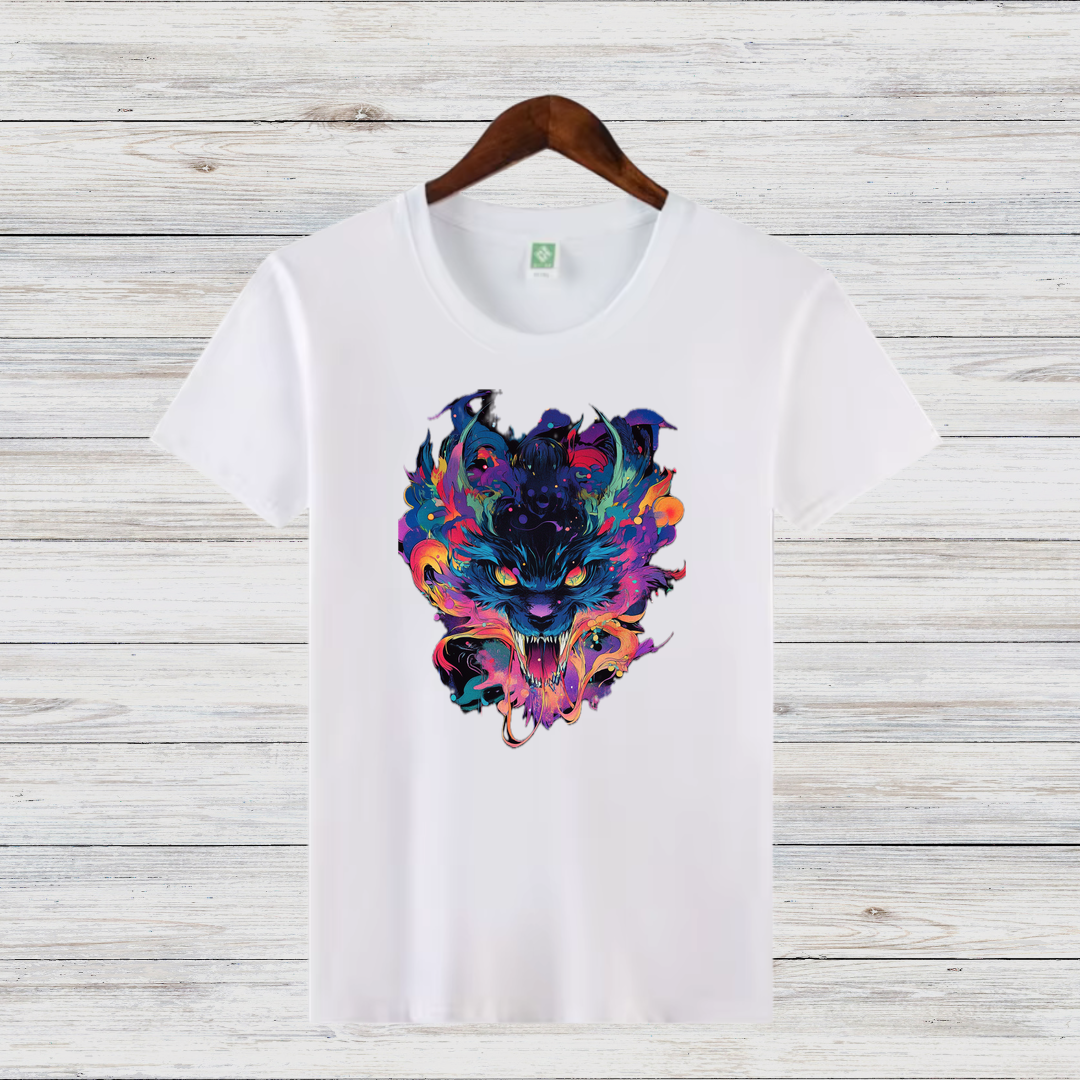 Mystischer Wolf | Künstlerisches T-Shirt | Wildes Design für Tierliebhaber | Cooles Statement Shirt für Männer