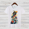 Mystisches Kunst-Shirt | Japanisches Wellen-Design | Stilvolles Winter T-Shirt | Fashion-Statement für Kreative