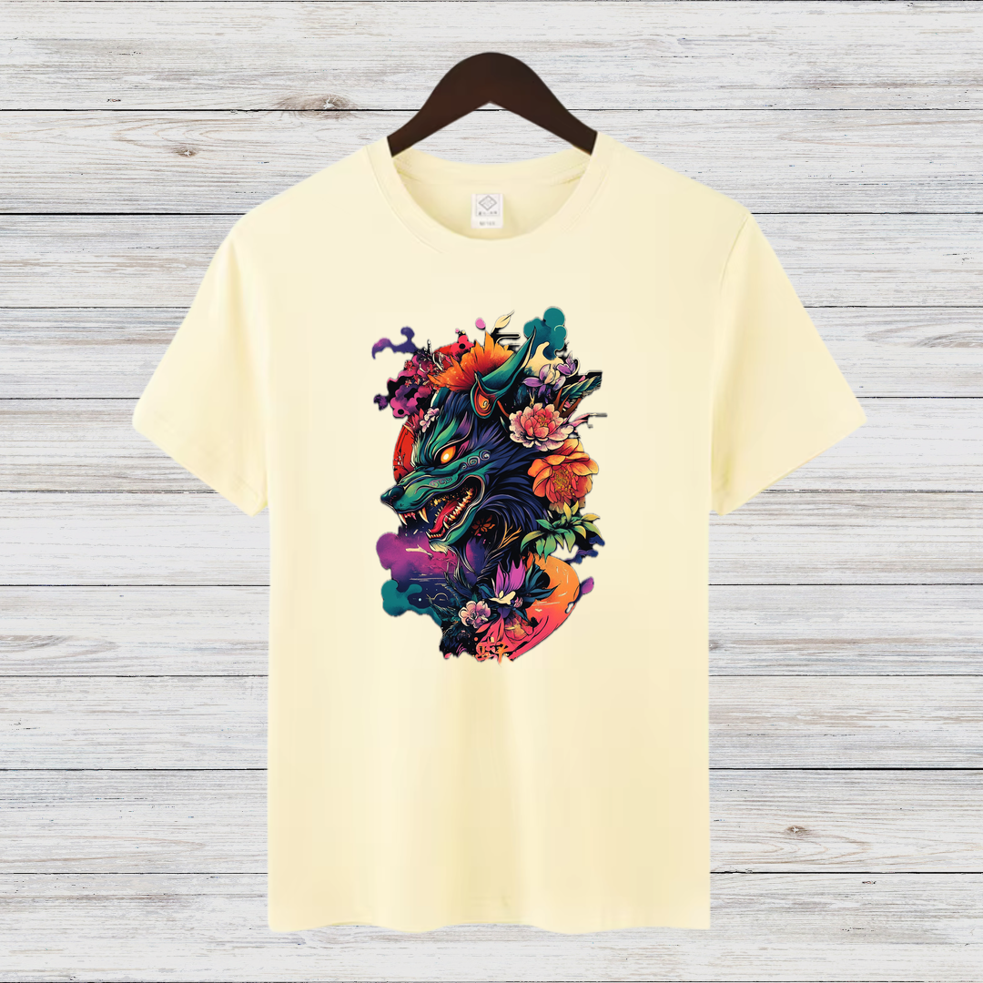 Mystischer Wolf | Kunstvolles Wintershirt | Stilvolles Statement-Shirt | Geschenk für Tierliebhaber