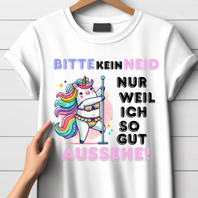 Bitte kein Neid | Lustiges Einhorn-Shirt | Humorvolles Statement | Perfekt für den Winter | Damenshirt mit Einhorndesign