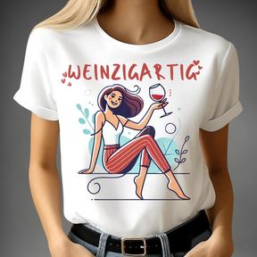 Weinzigartig | Stilvolles Damen T-Shirt | Humorvolles Weindesign | Perfekt für gemütliche Wintertage | Statement Shirt für Weinliebhaberinnen