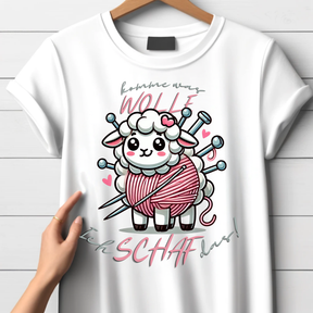 Komm Wolle | Süßes Schaf Shirt | Humorvolles Strickdesign | Lustiges Wintershirt für Damen