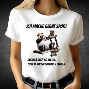 Lustiges Panda T-Shirt | Humorvolles Sportdesign | Statement Shirt für Fitnessfans | Geschenkidee für Damen