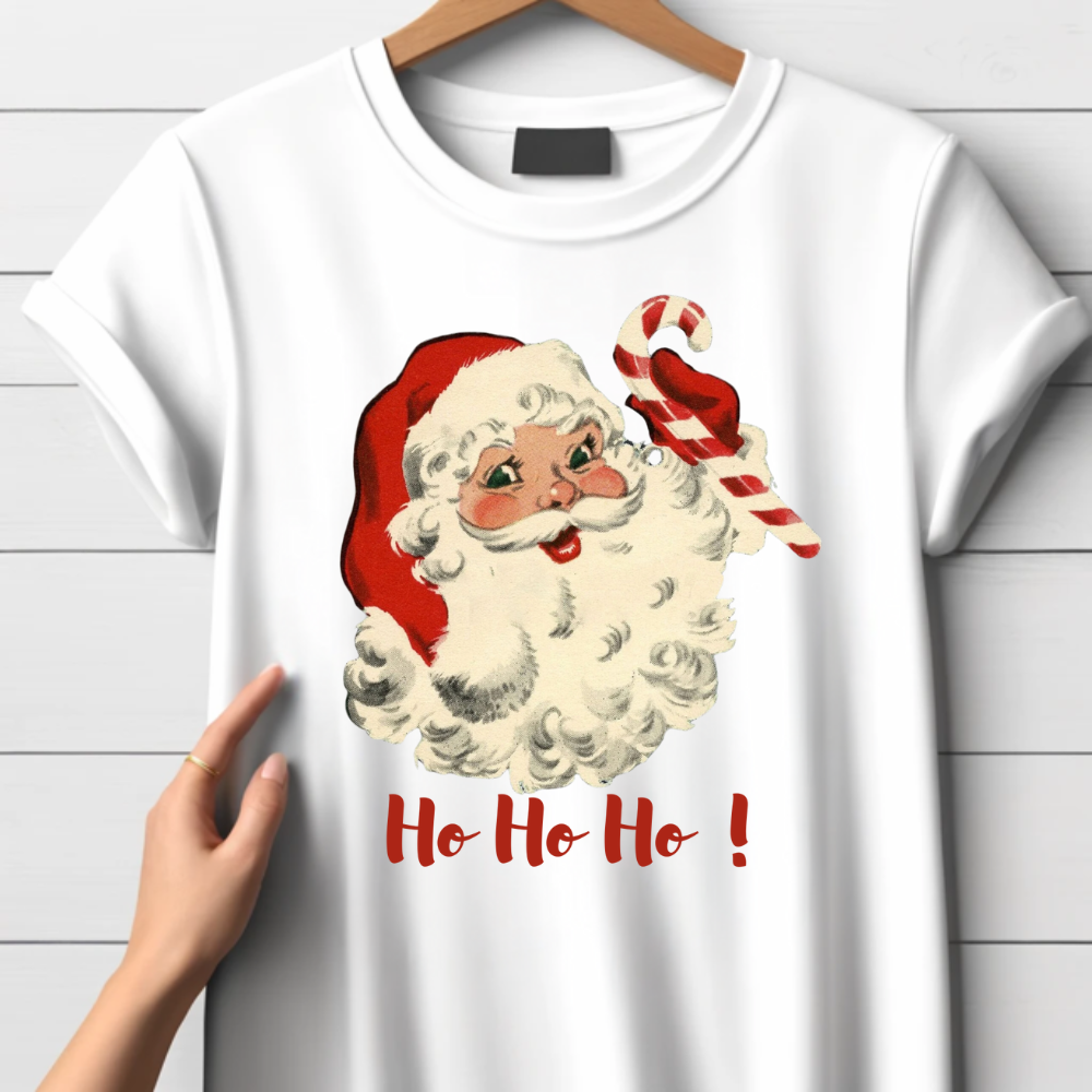 Vintage Weihnachtsshirt Damen | Lustiges Santa Claus Design | Festliches T-Shirt für den Winter | 100% Baumwolle