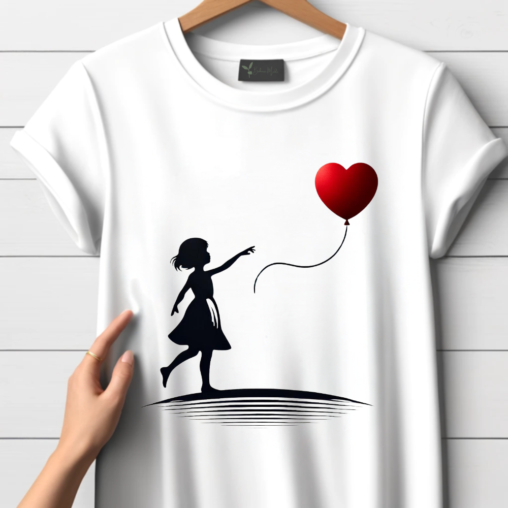 Mädchen mit Herzballon T-Shirt