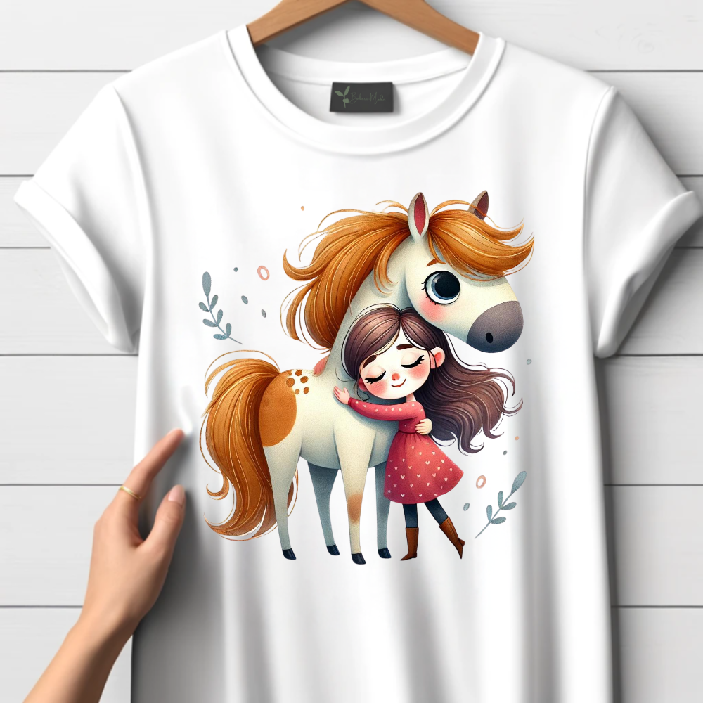 Mädchen und Pony Freundschaft T-Shirt