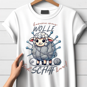 Komme was Wolle | Lustiges Strick-Shirt | Humorvolles Schäfchen-Design | Statement-Shirt für Strickfans