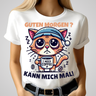 Guten Morgen Katze | Lustiges Kaffeeliebhaber-Shirt | Humorvolles Design für Wintertage | Statement-Shirt für Katzenfans