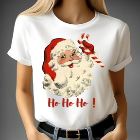 Vintage Weihnachtsshirt Damen | Lustiges Santa Claus Design | Festliches T-Shirt für den Winter | 100% Baumwolle