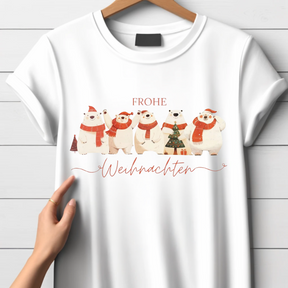 Frohe Weihnachten Shirt | Lustiges Eisbär-Design | Weihnachts-T-Shirt für Damen | Statement Shirt für die Winterzeit