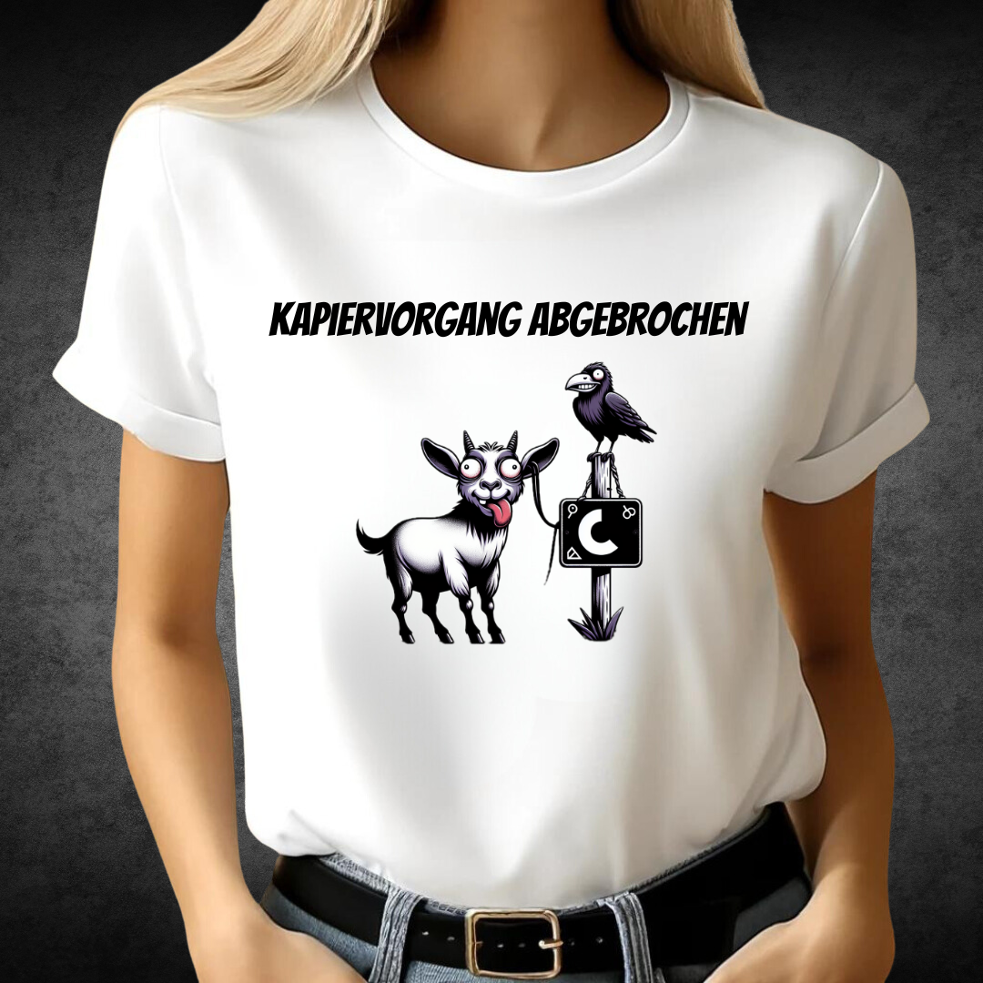 Kapier-Vorgang Abgebrochen Shirt | Lustiges Ziegen-Design | Humorvolles Statement-Shirt | Perfekt für kalte Wintertage