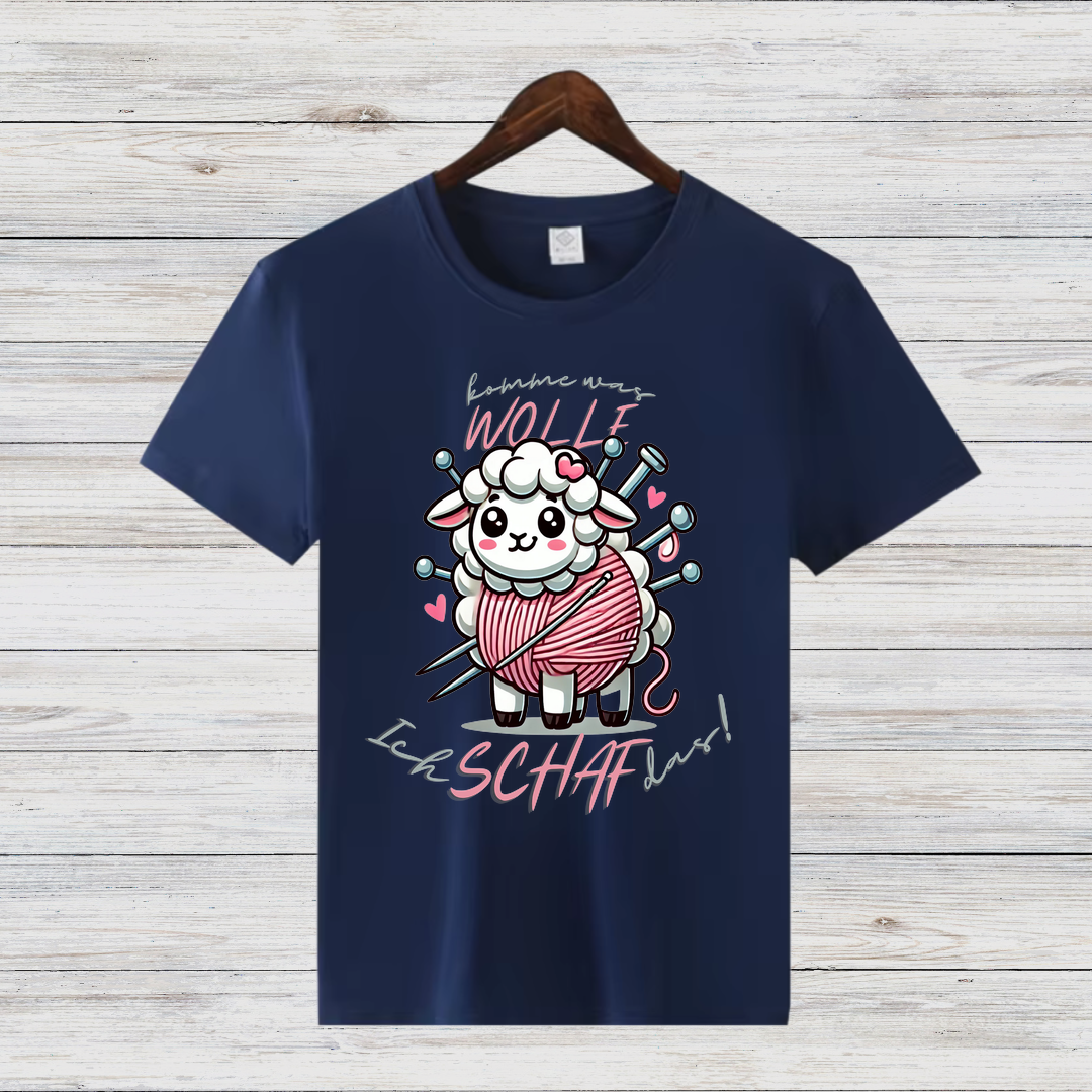 Komm Wolle | Süßes Schaf Shirt | Humorvolles Strickdesign | Lustiges Wintershirt für Damen