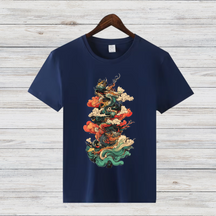 Mystischer Drachenbaum | Asiatisches Kunst T-Shirt | Fantasievolles Design | Stilvolles Baumwollshirt für Wintertage
