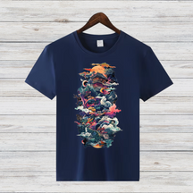 Mystisches Japan Shirt | Fantasievolles Kunst-Design | Asiatische Ästhetik | Stilvolles Baumwollshirt für den Winter