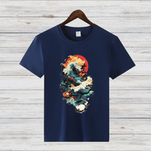 Japanische Welle | Künstlerisches T-Shirt | Stilvolles Design | Trendiges Shirt für Kunstliebhaber