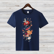 Japanisches Drachen Shirt | Stilvolles T-Shirt mit Drachenmotiv | Asiatische Kunst | Baumwollshirt für den Winter
