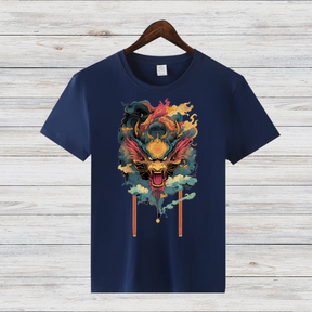 Mystischer Drachengeist | Asiatisches Kunst T-Shirt | Stylisches Fantasy Shirt | Statement Shirt für Drachenfans