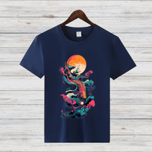 Mystischer Drachengeist | Künstlerisches Fantasy T-Shirt | Stilvolles Winter-Shirt | Asiatisches Drachenmotiv | Baumwollshirt für Fantasy-Fans