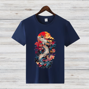 Mystischer Drache | Japanisches Kunst T-Shirt | Asiatisches Design Shirt | Cooles Statement Shirt für Winter | Streetwear für Männer