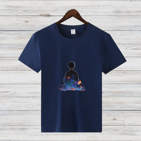 Meditierender Traum | Künstlerisches T-Shirt | Spirituelles Design | Stilvolles Statement Shirt für kalte Tage