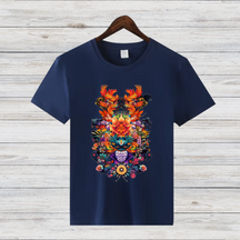 Mystisches Winter-T-Shirt | Fantasievolles Design | Kunstvolles Baumwollshirt | Stilvolles Statement für kalte Tage