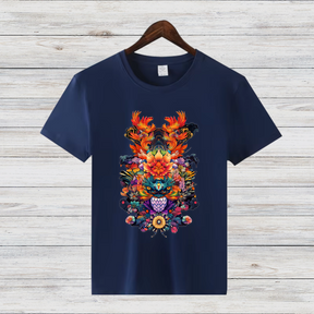 Mystisches Winter-T-Shirt | Fantasievolles Design | Kunstvolles Baumwollshirt | Stilvolles Statement für kalte Tage