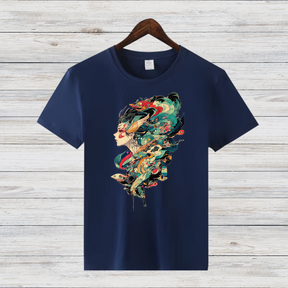 Mystisches Kunst T-Shirt | Fantasievolles Design | Stilvolles Statement Shirt | Winter Fashion für Damen