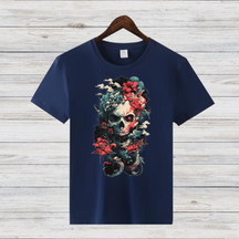 Totenkopf Kunst T-Shirt | Gothic Skull Shirt | Mystisches Design | Statement Shirt für Fans düsterer Ästhetik