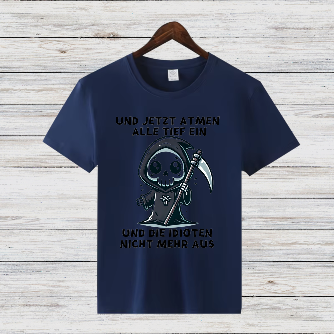 Sensenmann Shirt | Humorvolles Statement | Lustiges Winterdesign | Damen T-Shirt für kalte Tage