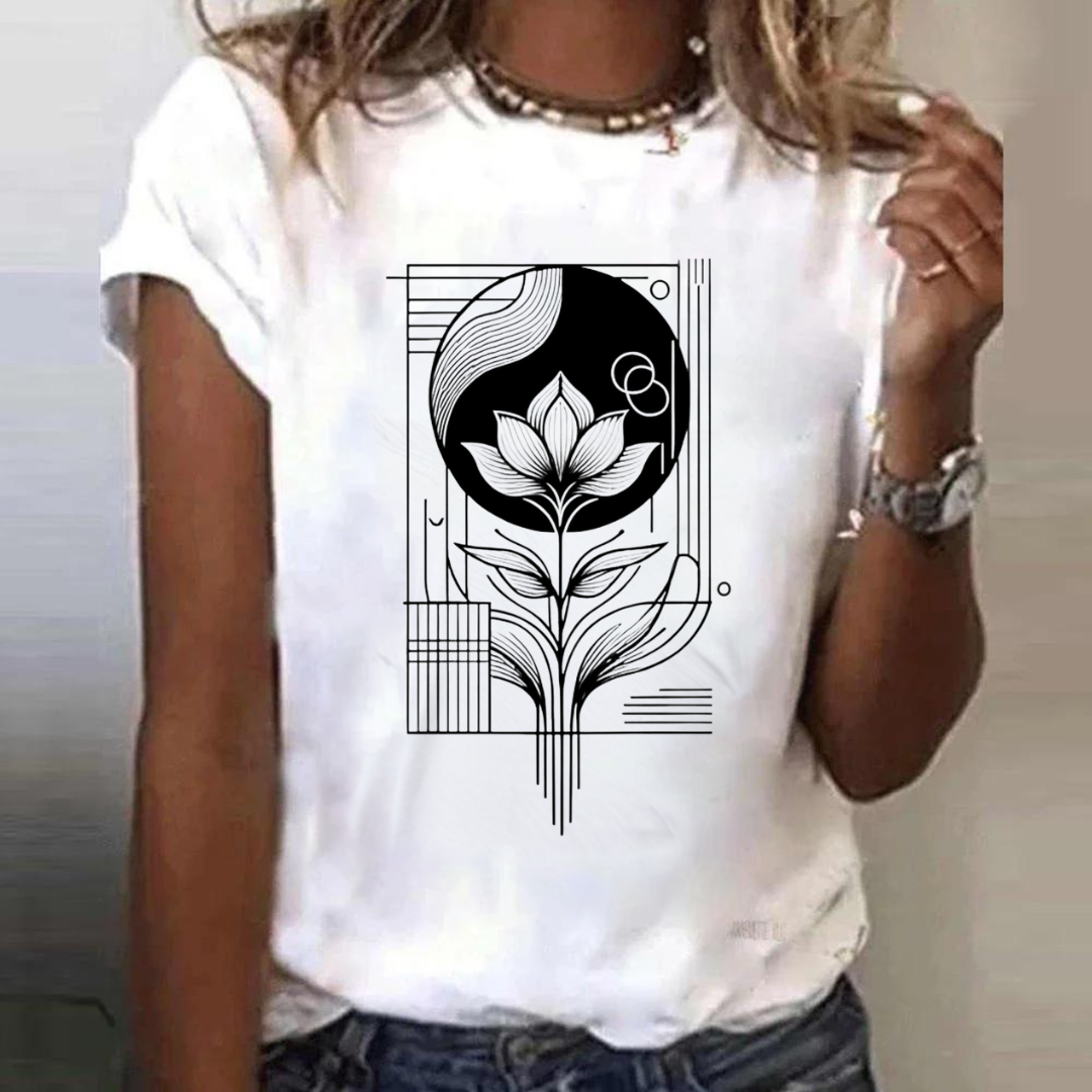 Geometrische Lotus T-Shirt