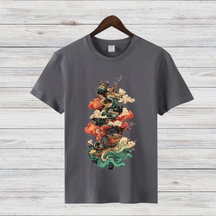 Mystischer Drachenbaum | Asiatisches Kunst T-Shirt | Fantasievolles Design | Stilvolles Baumwollshirt für Wintertage