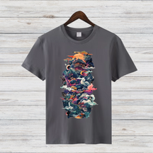 Mystisches Japan Shirt | Fantasievolles Kunst-Design | Asiatische Ästhetik | Stilvolles Baumwollshirt für den Winter