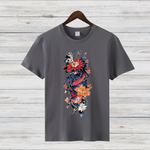 Japanisches Drachen Shirt | Stilvolles T-Shirt mit Drachenmotiv | Asiatische Kunst | Baumwollshirt für den Winter