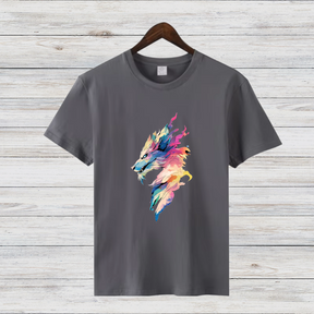 Mystischer Wolf | Künstlerisches T-Shirt | Winter Fashion | Statement Shirt für Tierliebhaber