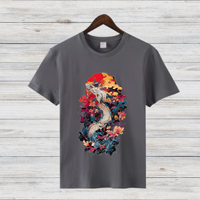 Mystischer Drache | Japanisches Kunst T-Shirt | Asiatisches Design Shirt | Cooles Statement Shirt für Winter | Streetwear für Männer