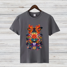 Mystisches Winter-T-Shirt | Fantasievolles Design | Kunstvolles Baumwollshirt | Stilvolles Statement für kalte Tage
