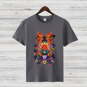 Mystisches Winter-T-Shirt | Fantasievolles Design | Kunstvolles Baumwollshirt | Stilvolles Statement für kalte Tage