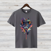 Mystischer Wolf | Kunstvolles T-Shirt | Spirituelles Wolfsmotiv | Stilvolles Statement Shirt für Tierliebhaber