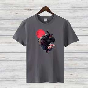 Mystische Kriegerin | Kunstvolles Fantasy-Shirt | Japanisches Design | Stilvolles Statement-Shirt für den Winter